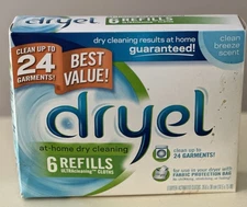 New dryel Dry Cleaning At Home 6 Refills Ultra Cleaning Cloths Clean Breeze
