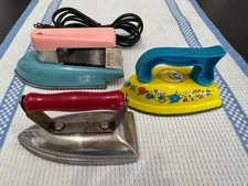 Vintage Child's Toy Irons, Set of 3