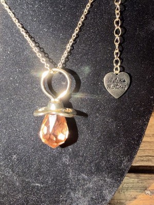 Melanie Martinez Cry Baby Jewelry Set Gold Orange Necklace Signed
