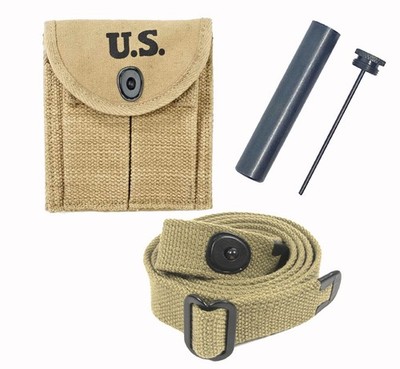 Calyx world war M1 Carbine Canvas Sling, Oiler and Buttstock Type Pouch Khaki