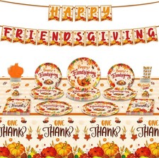 Thanksgiving Party Tableware Set - Serves 25 Fall Party Supplies, Disposable