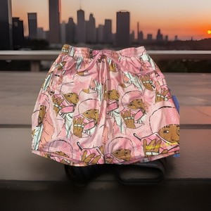 REASON X DIPLOMATS KILLA CAM EMPIRE ALL OVER PRINT PINK MESH GYM SHORTS SZ Med.