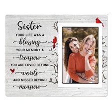 Sympathy Memorial Picture Frame for Loss of Sister - 4x6 Inch Gift