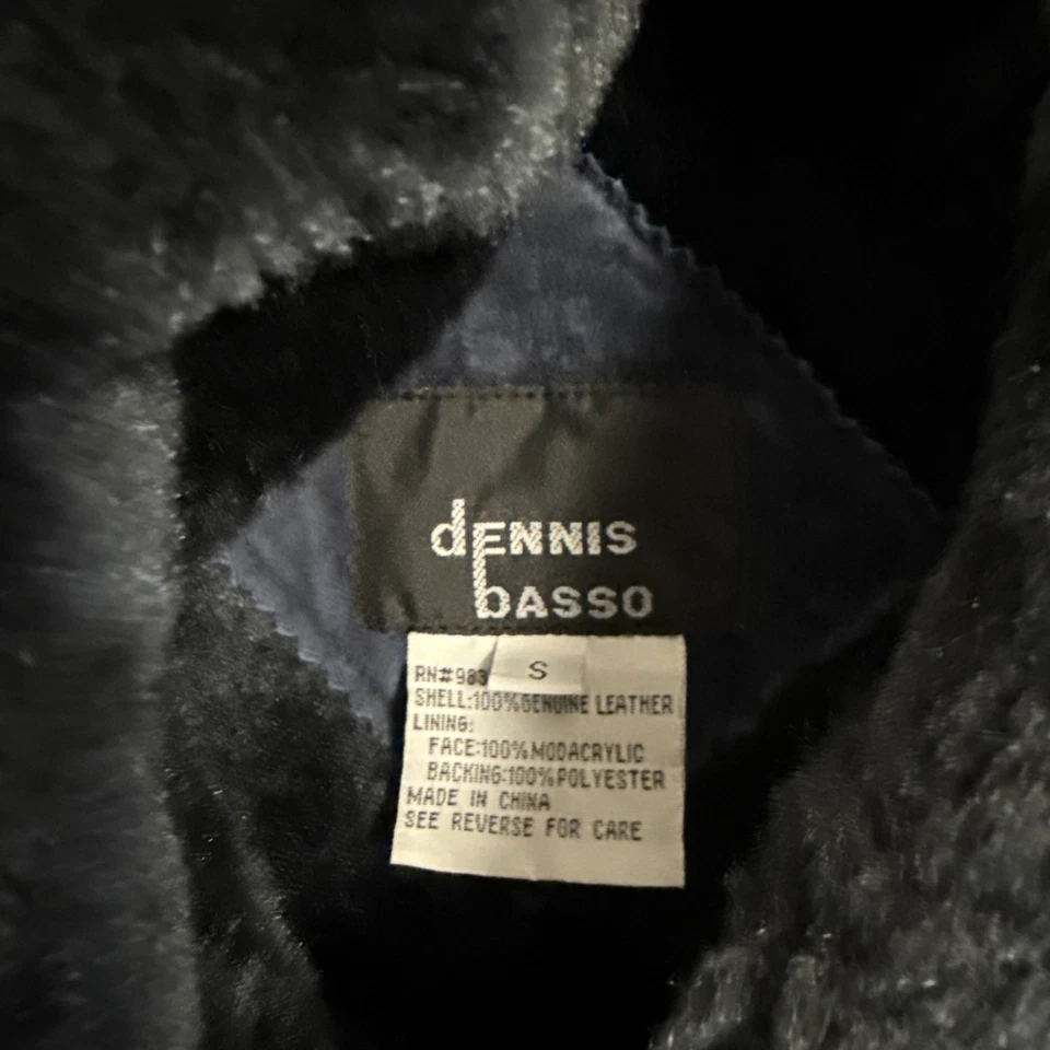 Dennis Basso Blue Suede Button Close Jacket Coat Womens Small Heavy Y2K - Image 4 of 4