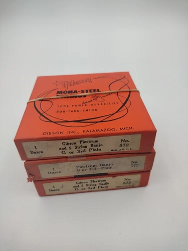 Gibson Vintage 1950's Banjo Mona-Steel Box of Strings EMPTY BOX #572