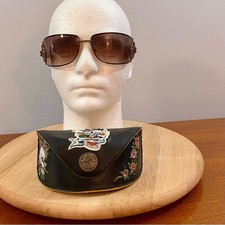 Ed Hardy EHS 039 Love Kills Slowly 3 Sunglasses Tortoise Sz 78-16-112 Skull