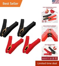 Compact Battery Clamp Set - 4 Inch Heavy Duty Alligator Clips for Fast Charging