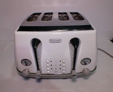 De’Longhi CTOT4003.GY Icona Metallics 4 Slice Toaster WHITE 1800W
