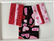 4 Handmade Pocket Tissue Pack Holders cute Valentines Day gift. FREE SHIPPING