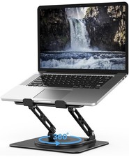 Adjustable Laptop Stand for Desk with 360 Rotating Base, Metal Foldable