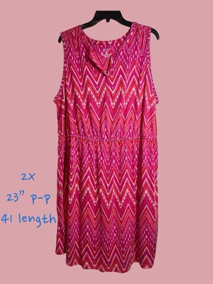 Sonoma Life Style Sleeveless Dress Plus Size 2X   Pink Stretchy NWOT