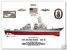USS Arleigh Burke DDG 51, a US Navy Guided Missile Destroyer print