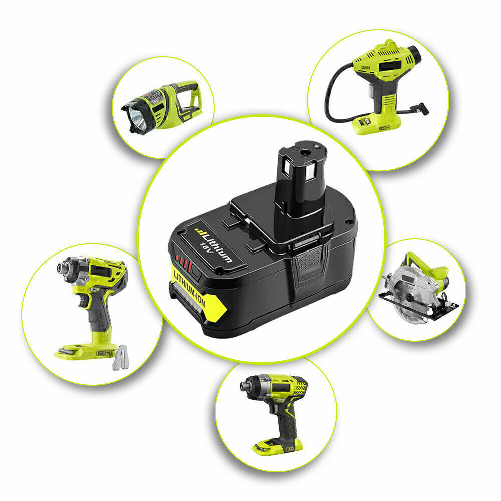 2x 8.0Ah For Ryobi P108 ONE+ PLUS 18V Lithium Battery P107 P104 RB18L26 ...