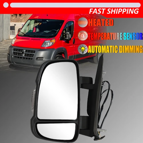 Left Side Temperature Sensor Door Mirror For 14-23 Ram ProMaster 1500 2500 3500