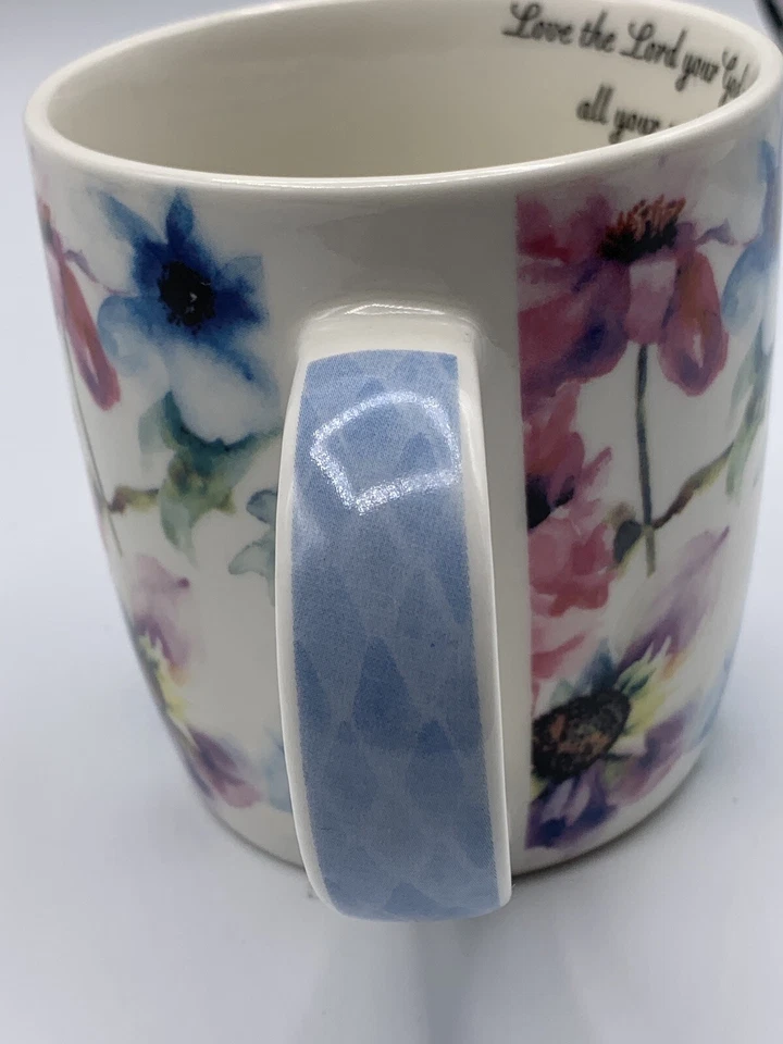 2014 Христианское искусство подарки Мэтью 22:37 цитата цветочный кофе кружка хорошее состояние товара - Изображение 3 из 4