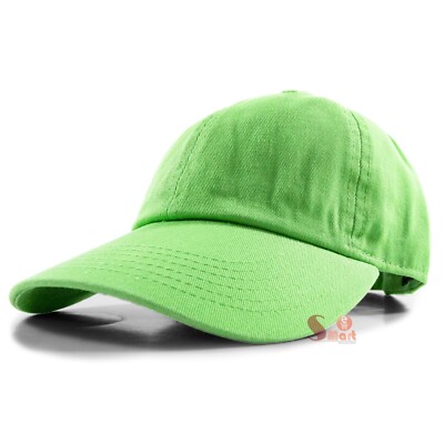 Plain Solid Polo Style Baseball Hat Washed Cotton Adjustable Cap Mens Womens