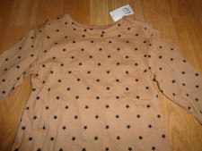 NWT baby gap size 4 years beige long sleeve top shirt with black stars