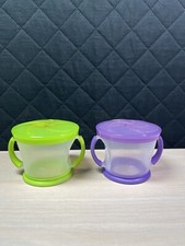 Munchkin Snack Catcher Snack Container Cup, 2 Pack, Green/Purple
