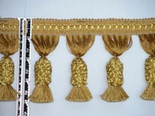 4" High-end Pineapple Tassel Fringe Trim Antique Gold Per Yard