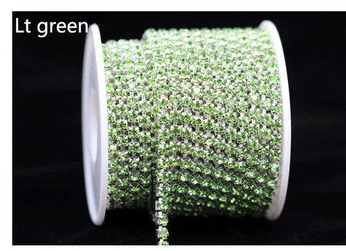 10 Meter Crystal Rhinestone Trim Beaded Ribbon Silver Close Chain Sewing DIY - Picture 11 of 24