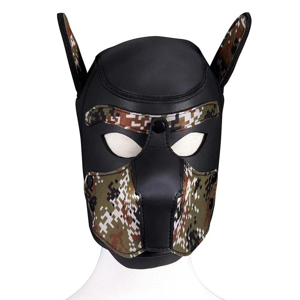 Padded Latex Rubber Role Play Dog Mask Puppy Cosplay Full Head for Couples Sexto - Image 3 of 4