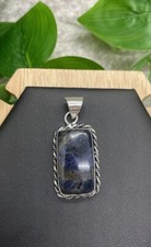 1.5 Labradorite Gemstone Pendant Bail 925 Silver Plated Handmade New B2254