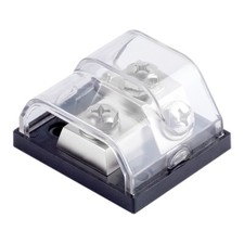 Power Ground Ring Terminal SILVER Distribution Block 8 4 2 0 Gauge In Out