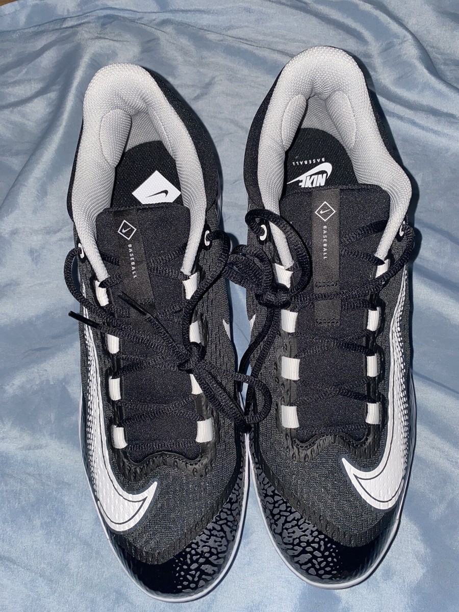 NIKE MENS ALPHA HUARACHE ELITE 4 LOW BLACK METAL BASEBALL  display picture 2
