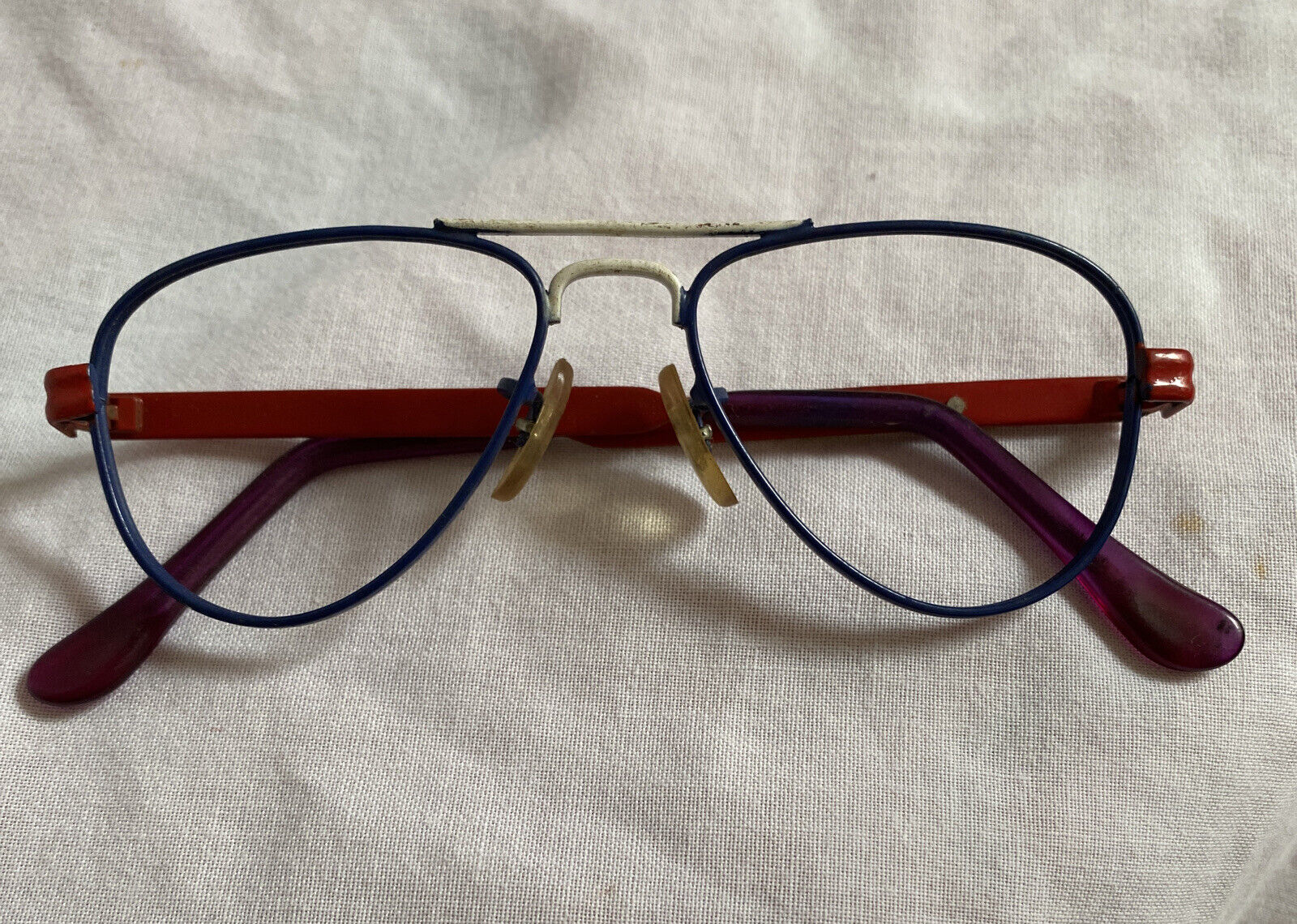 Peter Max Eyeglass Frame Red White & Blue Aviator… - image 1