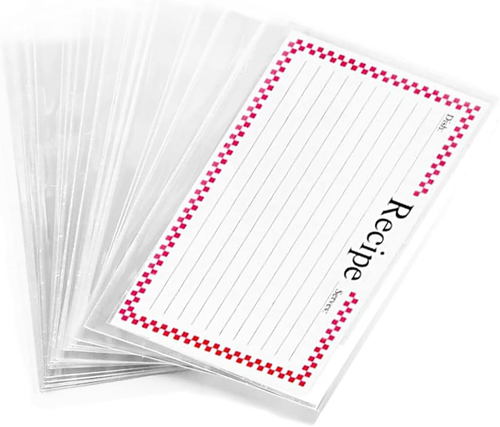 100-Pack 4x6 Recipe Card Protectors - Waterproof Clear Plastic Sleeves To  Guard Against Kitchen Spills 4x6 Sheet Protectors