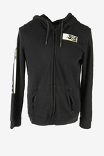 Hollister Vintage Tracksuit Top Crew Neck Sports Retro Black Size M - SW2876