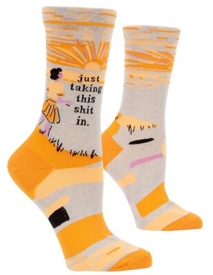 Blue Q Crew-Damensocken - Just Taking This Sh!t In - Neuheit Geschenk für Erwachsene