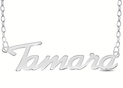 Tamara Name Plate Necklace Pendent Sterling Silver female Personalized Custom