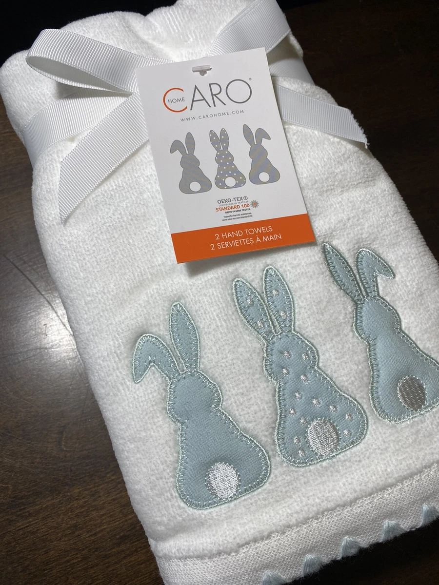 X2 CARO NEW!!! EASTER BUNNY HAND TOWEL COTTON SOFT CUTE!