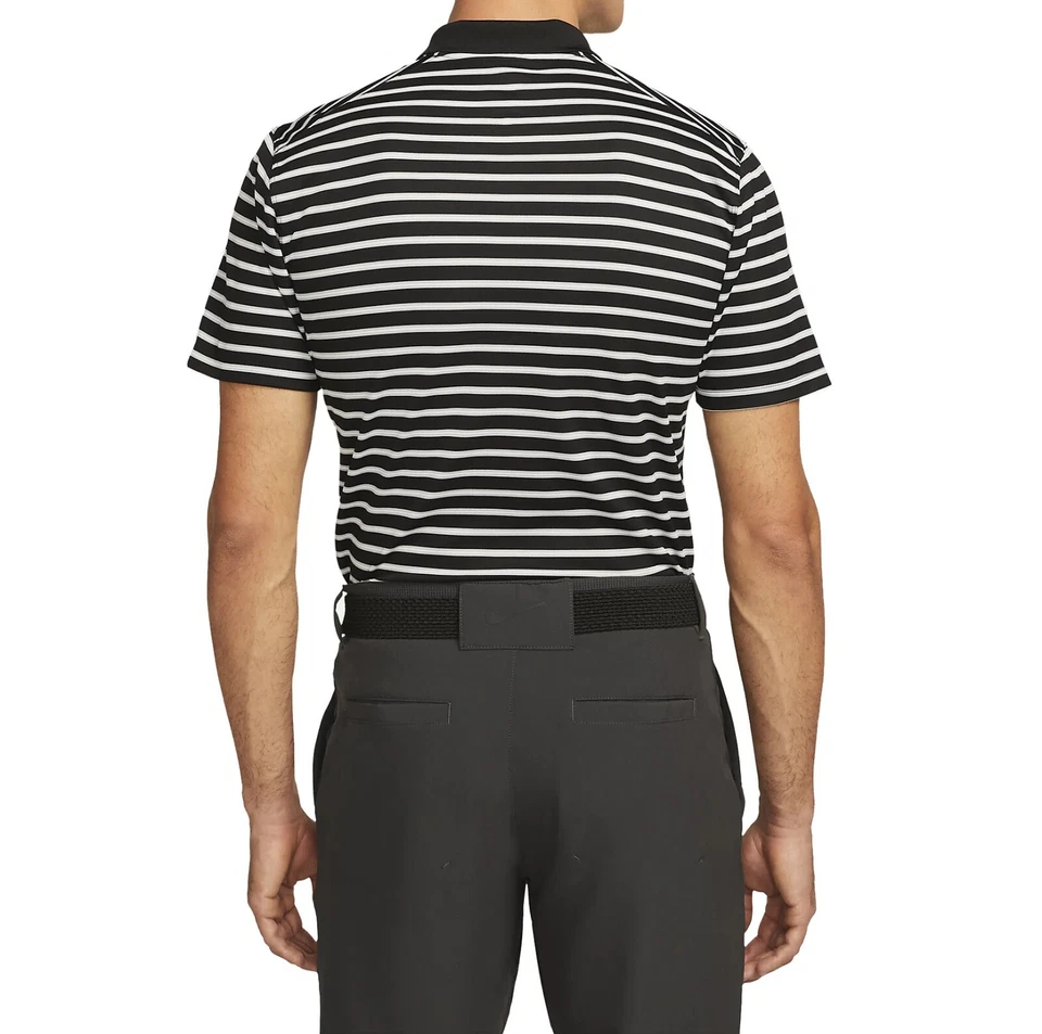 Nike Men's Dri-Fit Victory Golf Striped Polo Shirt in Black/White, DH0829-010 - Image 2 of 4