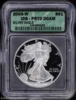 2003-W $1 Proof American Silver Eagle ICG PR 70 DCAM