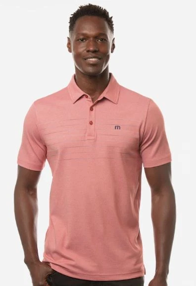 TravisMathew Men's Seas The Day Golf Polo, Heather Rose, XL, NWOT