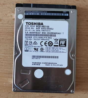 Toshiba 1TB Festplatte MQ01ABD100 5400RPM 2.5 Zoll SATA Hard Disk Drive