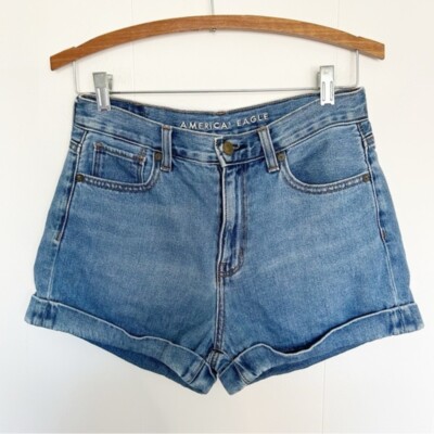 American Eagle Outfitters Denim Mom Shorts Cuffed Hem Size 4