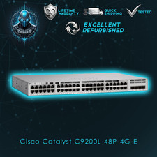 Cisco C9200L-48P-4G-E Catalyst 9200L 48 PoE Switch Lifetime Warranty