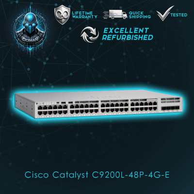 Cisco C9200L-48P-4G-E Catalyst 9200L 48 PoE Switch Lifetime Warranty