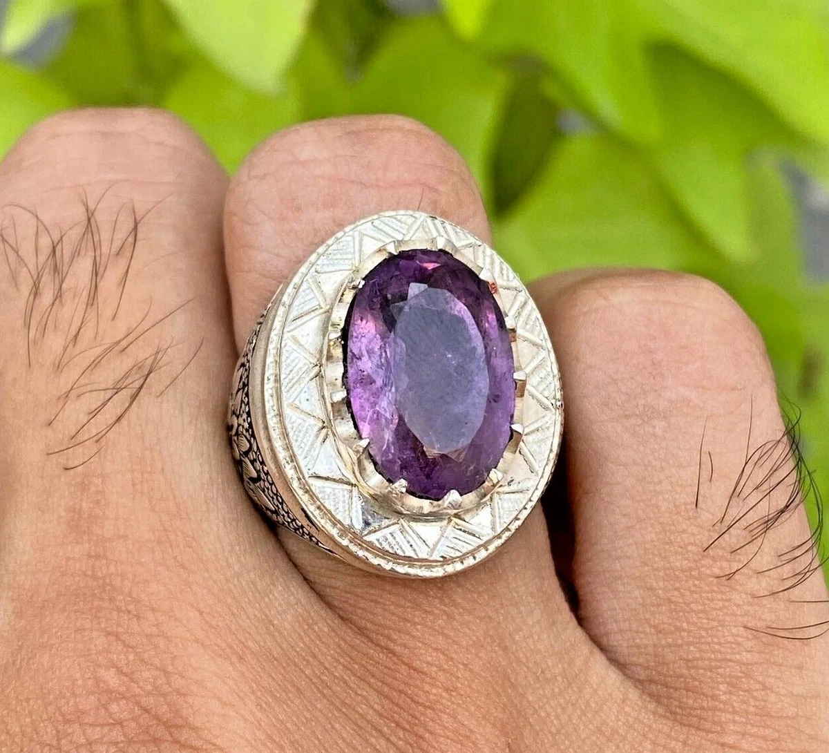 Mens ring with amethyst sale