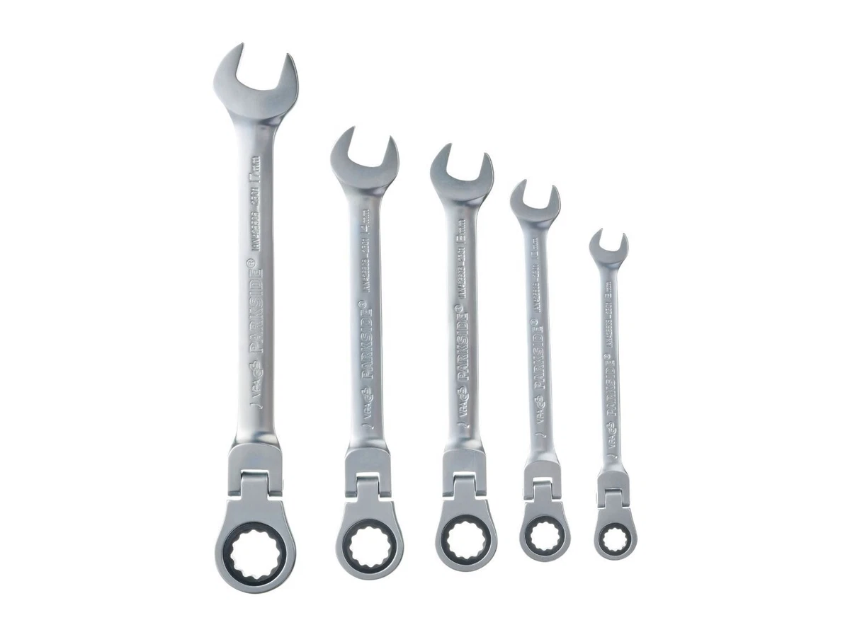 Parkside Flexible Head Ratchet Spanner Set 5 Piece Set eBay