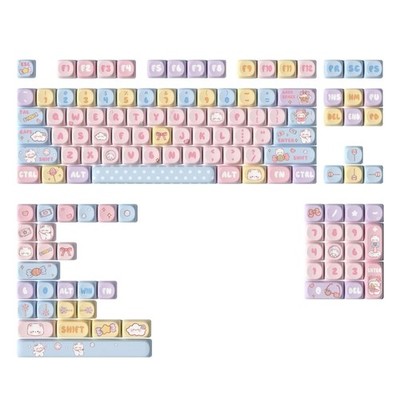 PBT Keycap Set 131Keys Candy Bear Theme MOA Height Keycaps For Mechanical Keypad