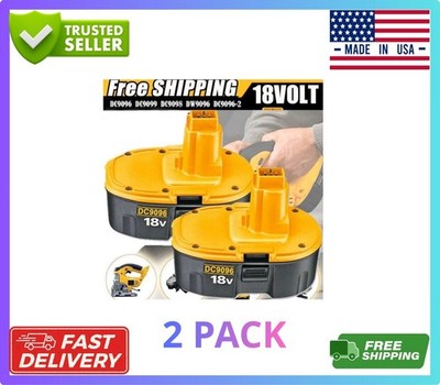 2 Pack 18V 5.5Ah Ni-MH Battery for DeWalt XRP DC9096 DC9098 DC9099 DW9098