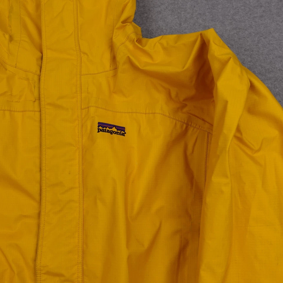 Vintage Patagonia Rain Jacket Hooded Lightweight Yellow Outdoor Coat Mens Large - Image 2 of 4