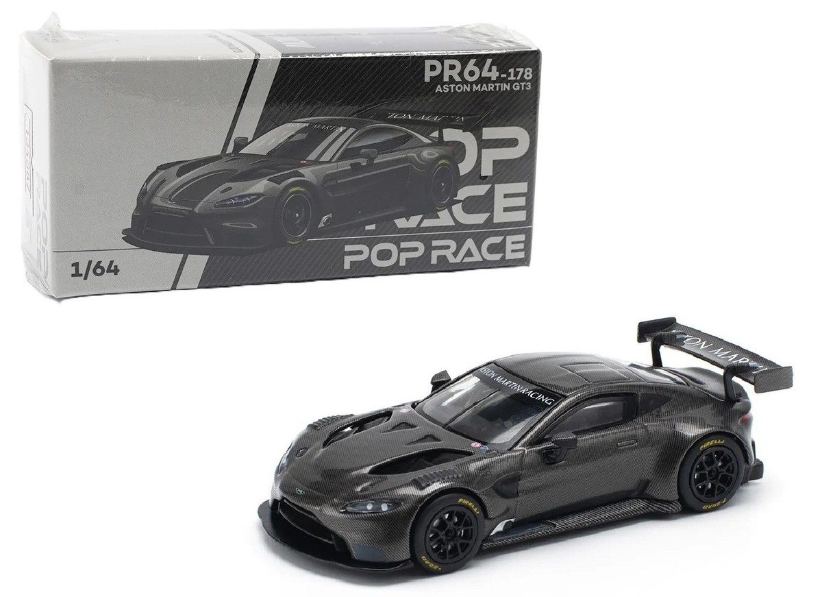 Pop Race 1:64 Aston Martin Vantage GT3 Carbon Edition Diecast Car
