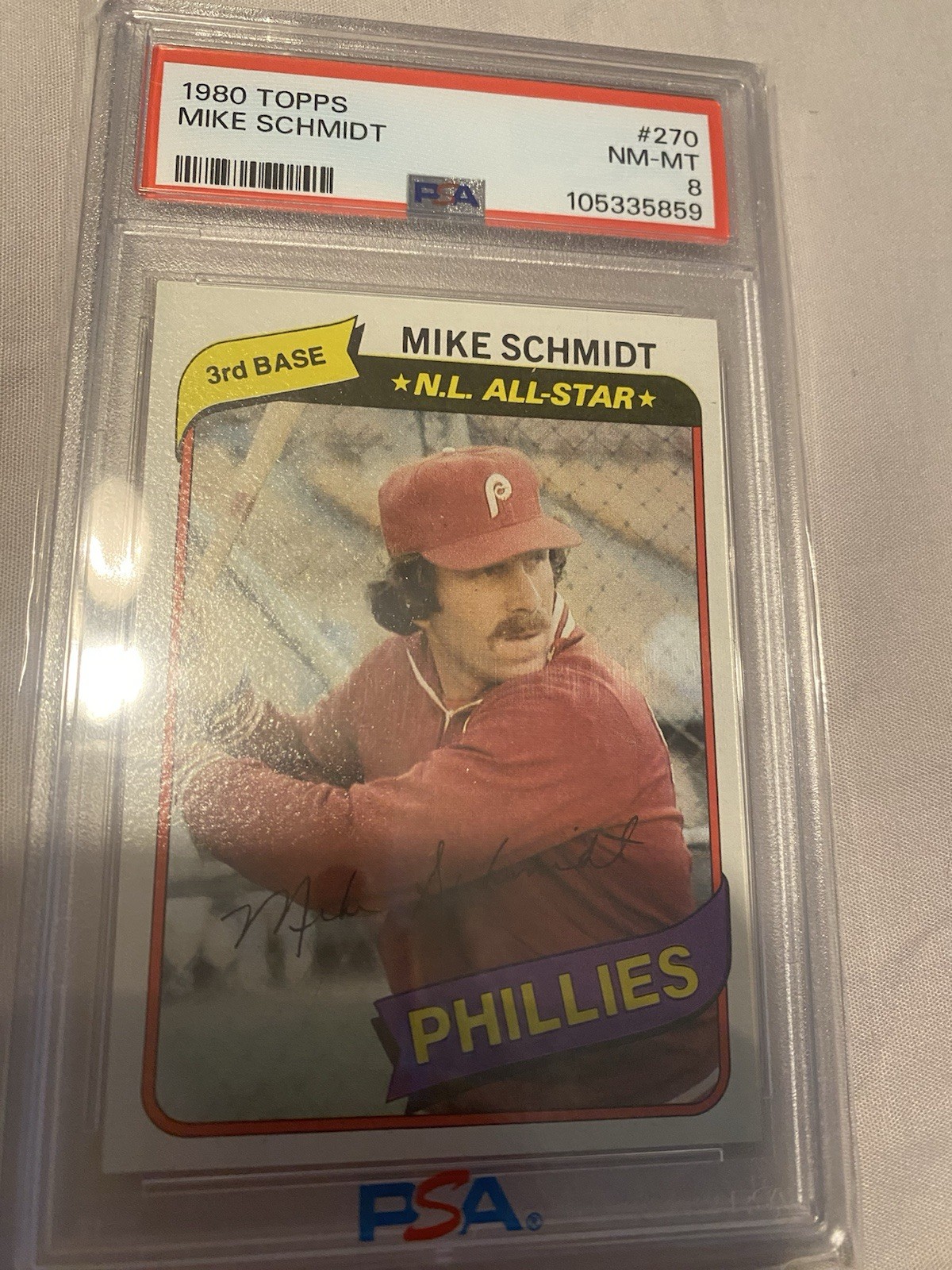 1980 Topps - Mike Schmidt #270 PSA 8 Perfect Centering Front And Back!