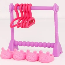 Mini Pet Shop 1Pc clothes hanger+5Pc clothes hangers+4Pcs shoes Fit LPS Pet Toy