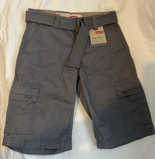 Levi's Cargo Shorts Belted Boys Dark Grey 10 Reg. NWT